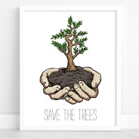 Salvar As Árvores Mãos Mudas Ambiental