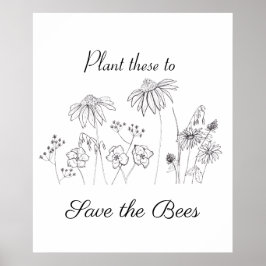 Poster Salvar as flores silvestres das abelhas