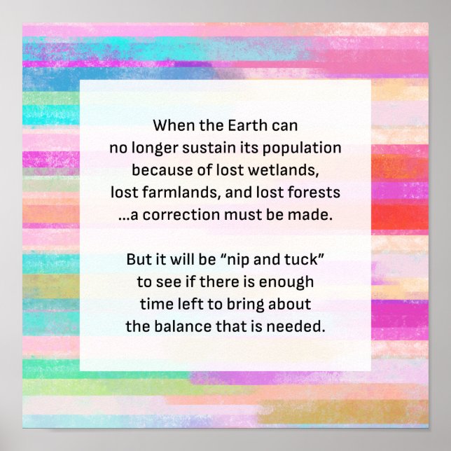 Poster Salvar faixas de água de aviso do planeta Terra (Frente)