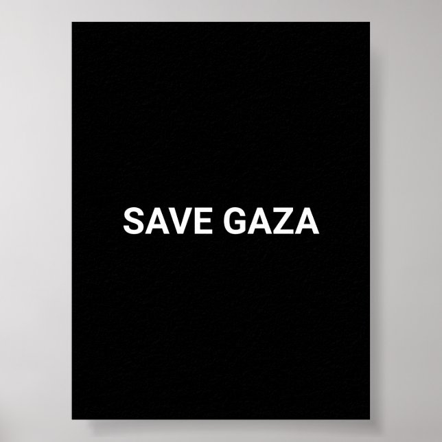 Poster Salvar Gaza - texto personalizado branco preto - m (Frente)