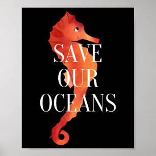 Poster Salvar nossos oceanos Proteger a Natureza Dia da T