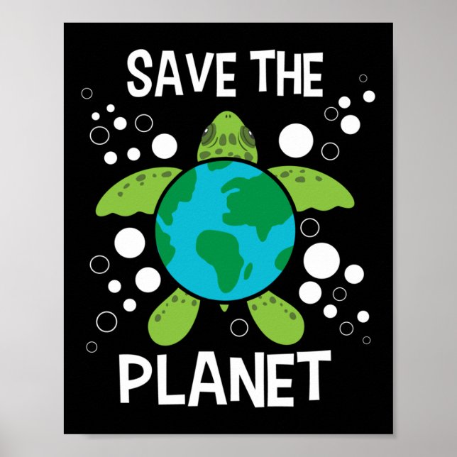 Poster Salvar o planeta - Proteção Ambiental Terra D (Frente)