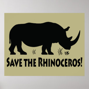 Pôster Salvar o rinoceronte
