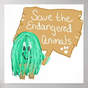 Poster salvar os animais endanged