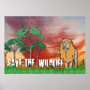 Poster Salvar os animais selvagens
