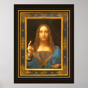 Poster Salvator Mundi c 1500 Leonardo da Vinci Belas Arte