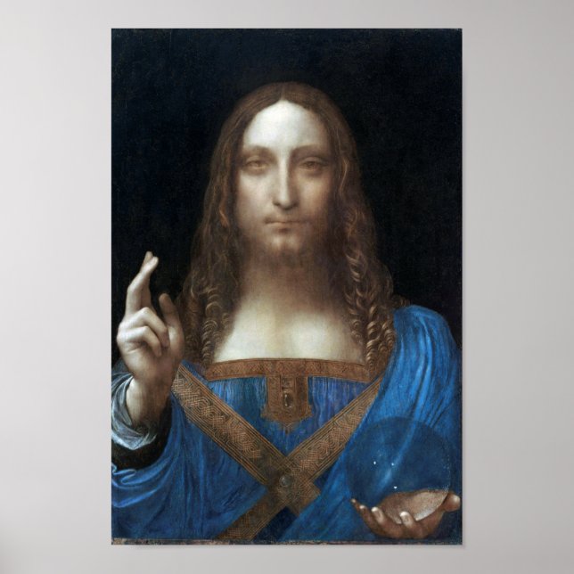 Poster Salvator Mundi, Cristo de Jesus, Leonardo da Vinci (Frente)
