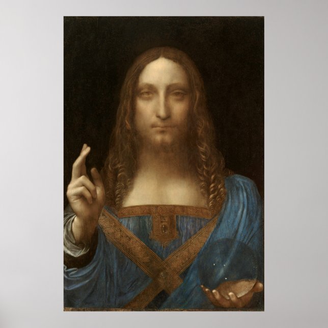 Poster Salvator Mundi por Leonardo da Vinci (Frente)