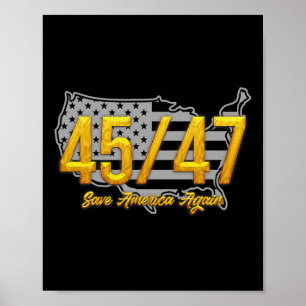Poster Salve a América novamente Trump 2024 Patriótico Am