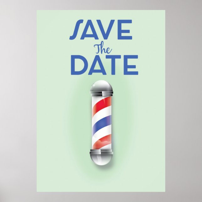Poster Salve a Data Barbearia Vintage (Frente)