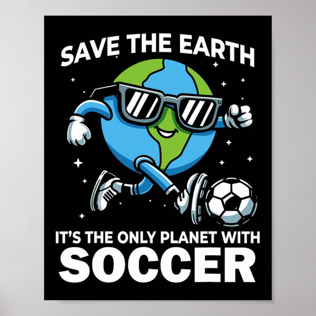 Poster Salve a Design de futebol terrestre - Dia da Terra (Frente)