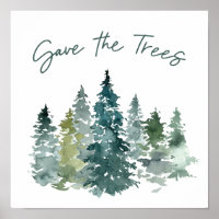 Salve A Floresta De Aquarela Verde De Árvores