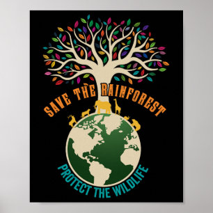 Poster Salve A Floresta Tropical Protege A Vintagem Selva