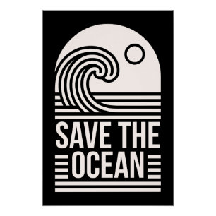 Pôster Salve a proteção da conservação do oceano voluntár