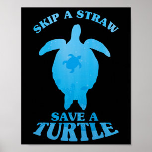 Poster Salve a tartaruga do mar limpo Salve a citação do 