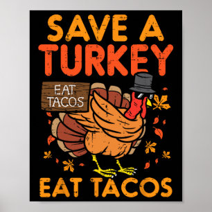 Poster Salve a Turquia Coma Tacos Diversão Mexicana Foo d