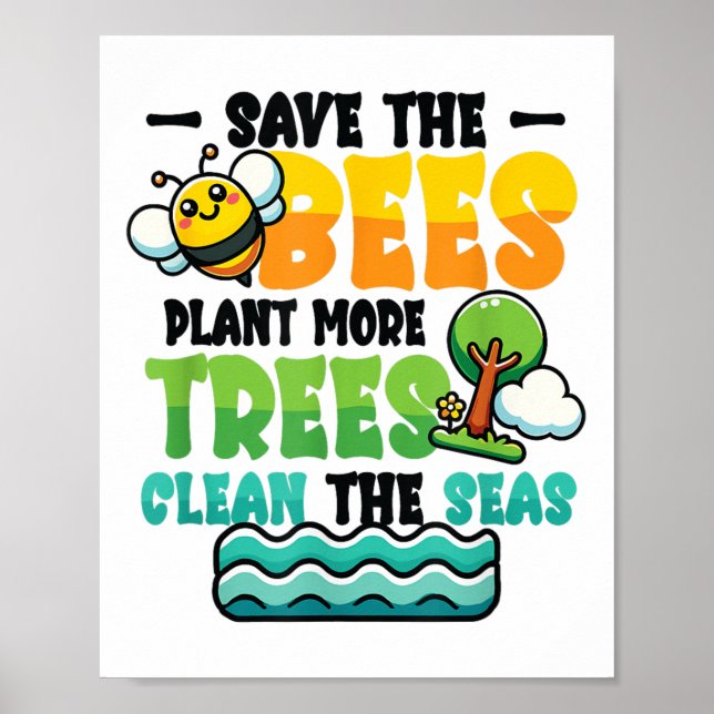 Poster Salve abelhas Plantações Limpas Seas Ambientais Pr (Frente)
