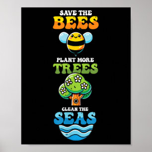 Poster Salve abelhas Plantações Limpas Seas Ambientais Pr