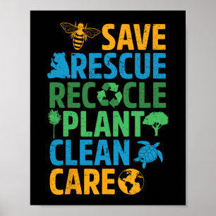 Poster Salve Abelhas Salvando Animais Reciclar Plastict E