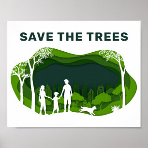 Poster Salve As Árvores Parque Ecológico da Família Verde