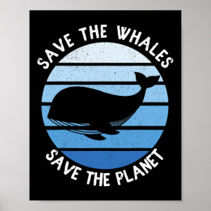 Poster Salve As Baleias Salve O Planeta Vintage Salve O