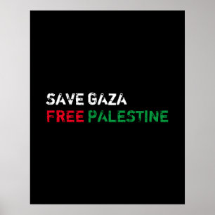 Poster Salve Gaza Liberdade Palestina branco vermelho ver