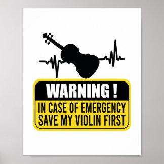 Poster Salve meu violino primeiro - Presente violinista e