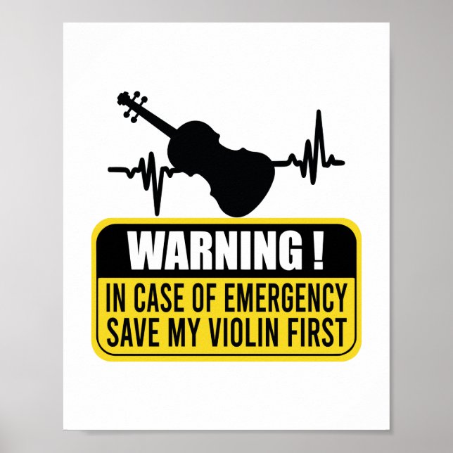 Poster Salve meu violino primeiro - Presente violinista e (Frente)