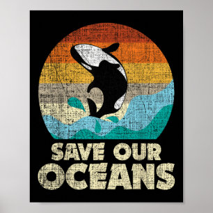 Poster Salve Nossa Baleia Orca Oceânica - Terra Dia &amp;