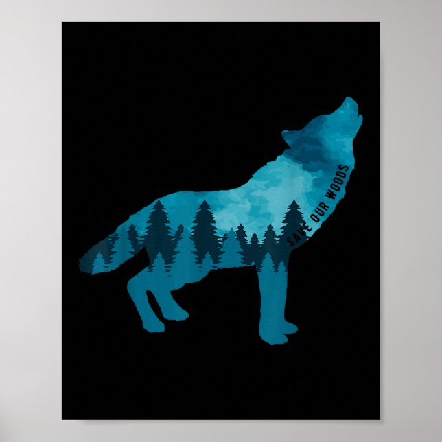 Poster Salve nossa floresta Proteção ambiental Howo Wo (Frente)