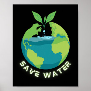 Poster Salve nossas águas - Dia da Terra Conservador de á