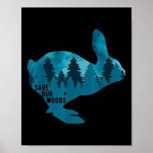 Poster Salve nosso Coelho de Proteção Ambiental das Flore