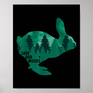 Poster Salve nosso Coelho de Proteção Ambiental das Flore