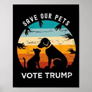 Poster Salve Nosso Pet Vote Trump 2024 Engraçado Gato Pov