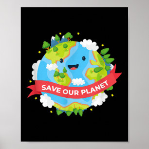 Poster Salve nosso planeta Mãe Terra Proteção Ambiental