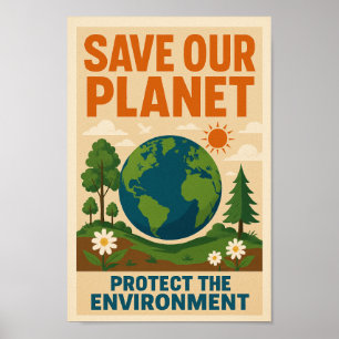 Poster Salve nosso planeta - Pó de Consciência Ambiental 