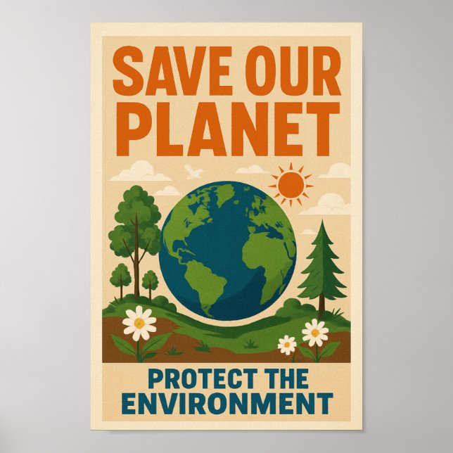 Poster Salve nosso planeta - Pó de Consciência Ambiental  (Frente)