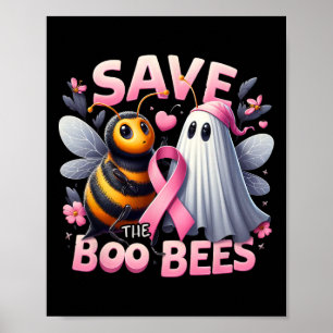 Poster Salve O Cancer De Boo Bees No Dia Das Bruxas