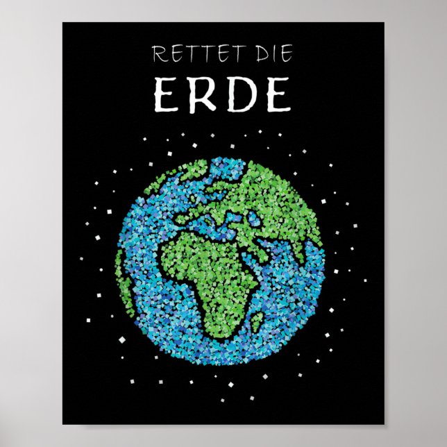 Poster Salve O Clipe De Proteção Ambiental Do Globo Da Te (Frente)