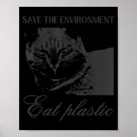 Salve o meio ambiente coma plástico meme de gato b