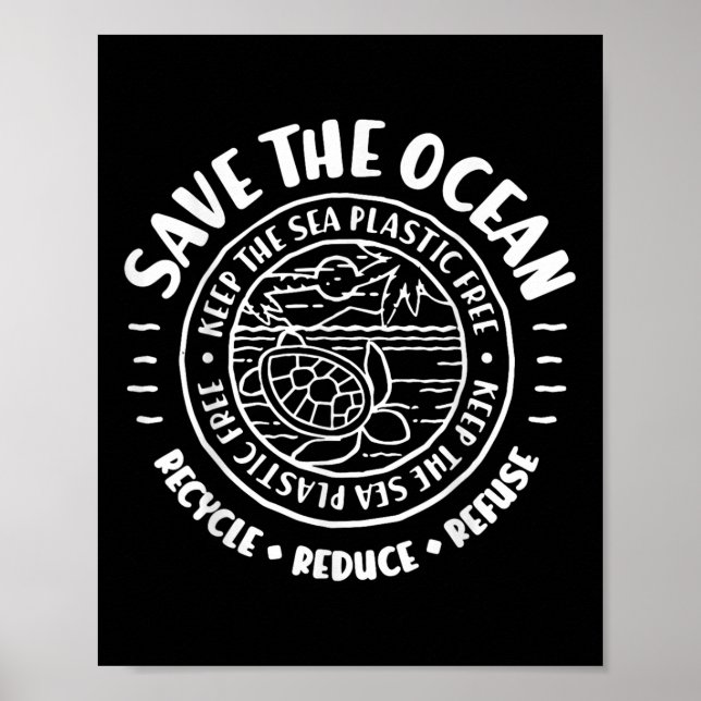 Poster Salve O Oceano, Proteção Ambiental, Scuba Di (Frente)