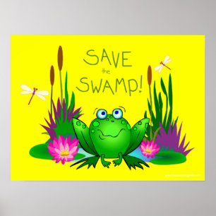 Poster Salve o Pântano Twitchy o Sapo Amarelo