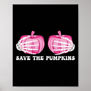 Poster Salve Os Awarenes Do Cancer De Mama Do Pumpkins Ha