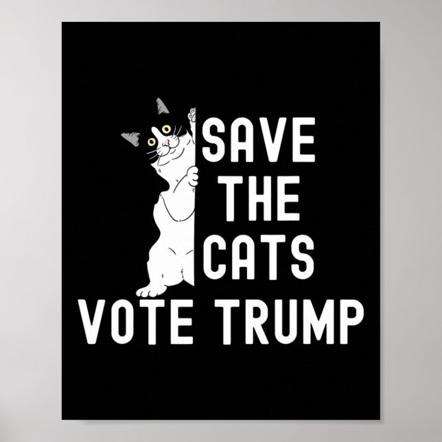Poster Salve Os Gatos Votem O Engraçado Humor Político (Frente)