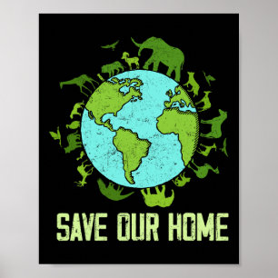 Poster Salve os nossos animais domésticos, conservação da