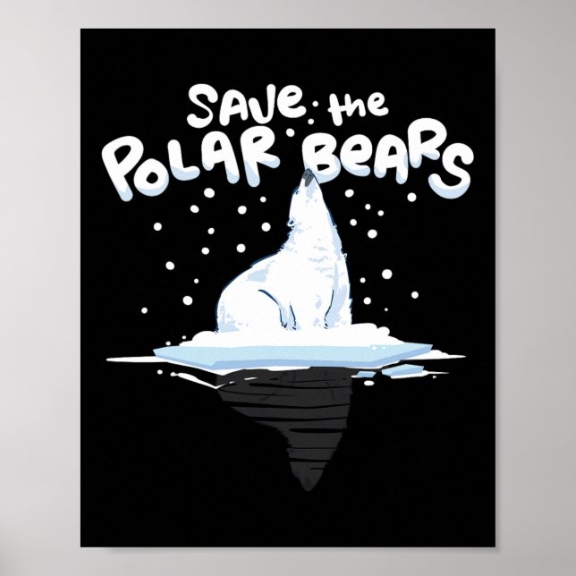 Poster Salve os Ursos Polares: Sensibilização Climática D (Frente)
