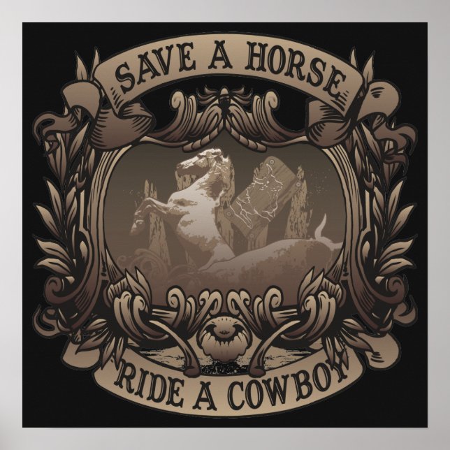 Poster Salve Um Cavalo... Ande Um Cowboy! (Frente)