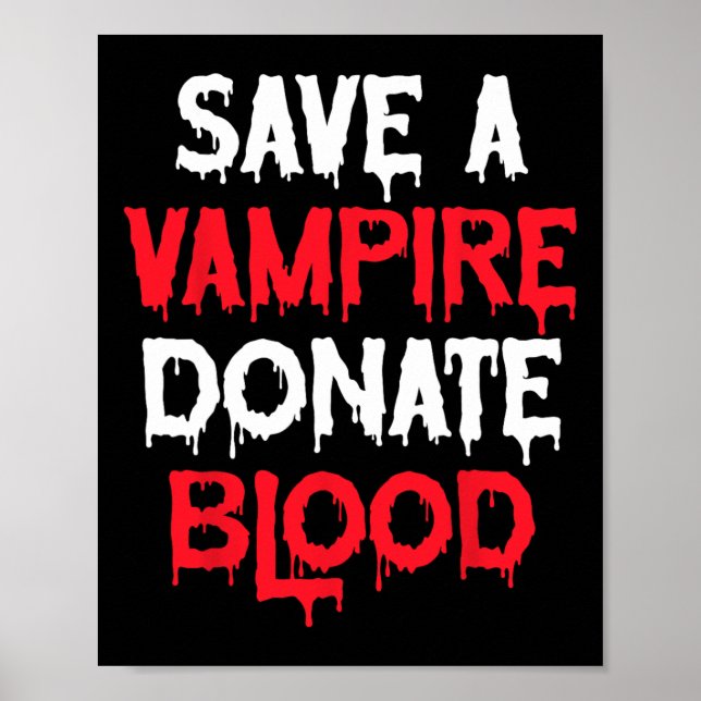Poster Salve Um Vampiro Doando O Figurino Do Halloween (Frente)