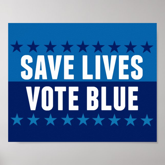 Poster Salve Vidas Vote Azul (Frente)