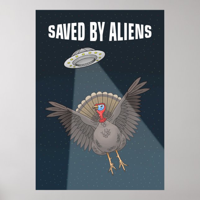 Poster Salvo por Aliens no Ação de Graças (Frente)